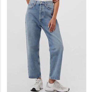 AGOLDE 90s Crop Mid Rise Loose Straight Jeans in Passenger Wash